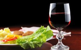 roasted cutlets and  wine